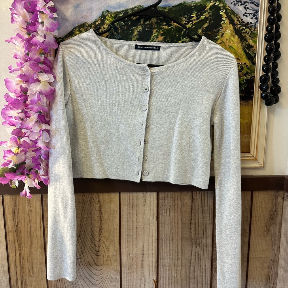 Brandy Melville Gray Sweater/Cardigan